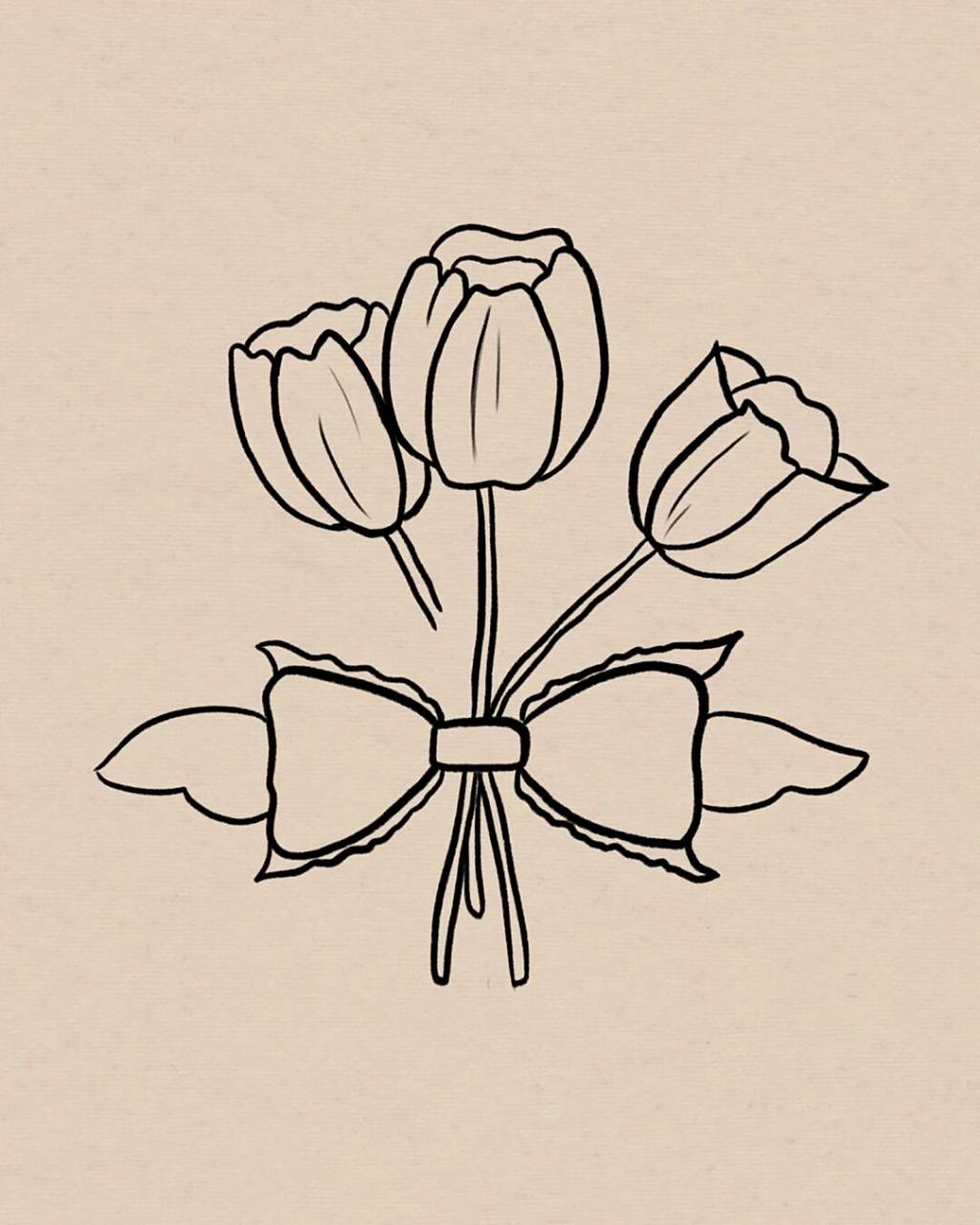 93郁金香花束简笔画|附过程 新手小白一看就会,快@好朋友给你画!