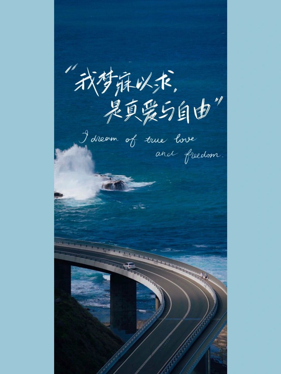 每日壁纸73|"我梦寐以求,是真爱与自由" #手写# #壁纸# #全屏壁纸