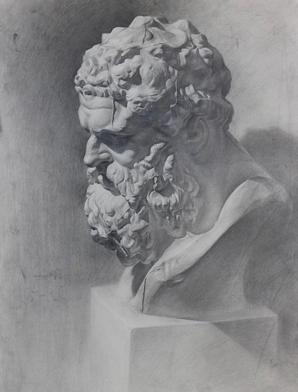 经典素描|石膏像篇 值得体会的几张石膏像!