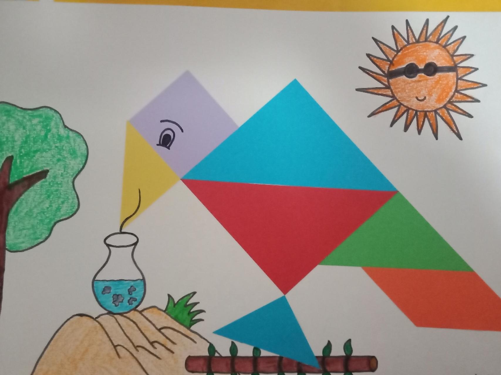 七巧板拼图画乌鸦喝水 七巧板拼图画乌鸦喝水