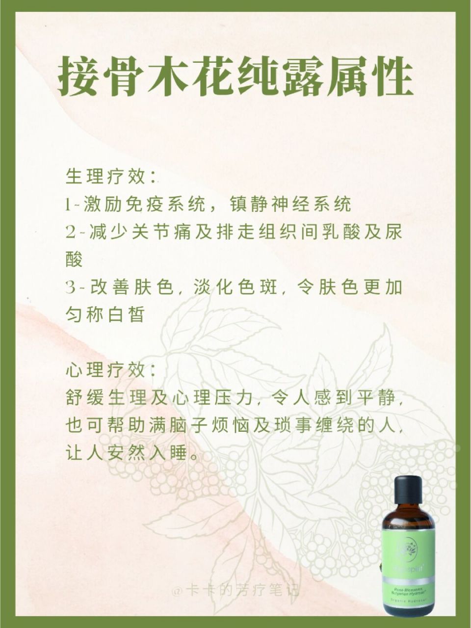 接骨木花纯露,清爽明目减少皱纹!