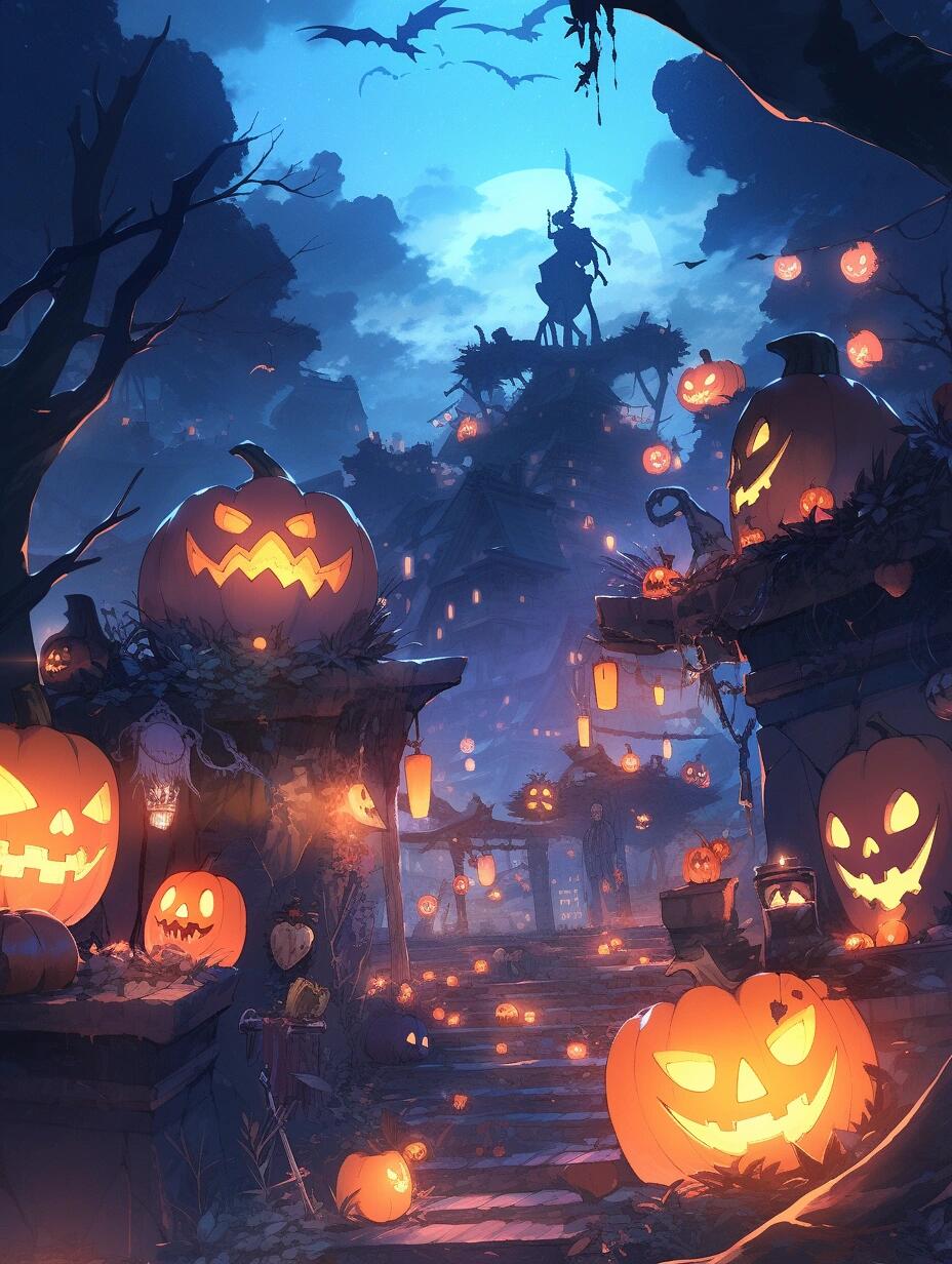 可商素材1156620张场景99万圣节竖插漫画写实