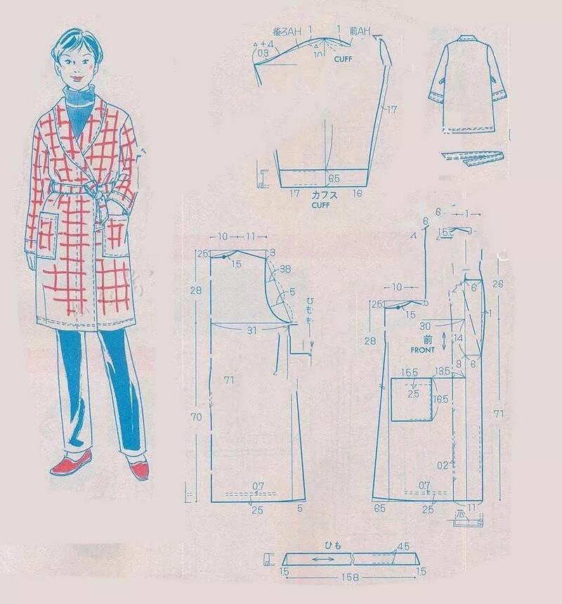 浴袍睡袍裁剪图