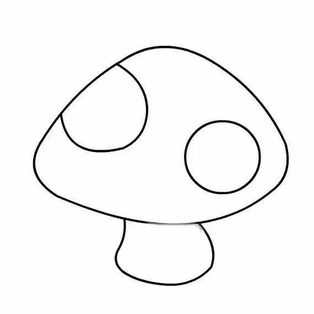 蘑菇简笔画素材 可打印