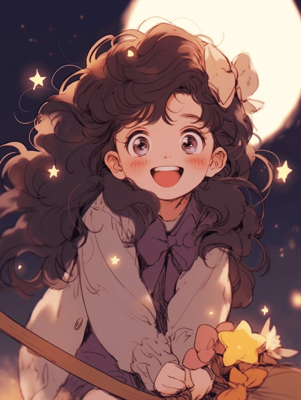 小女巫头像|mj练习|宫崎骏 【咒语】 90s animation style, anime