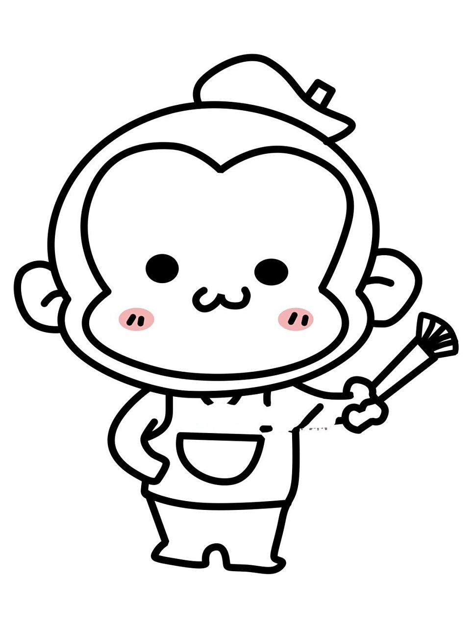 小猴子简笔画 | 猴子97素材 创意美术/简笔画素材/儿童画小猴子美术