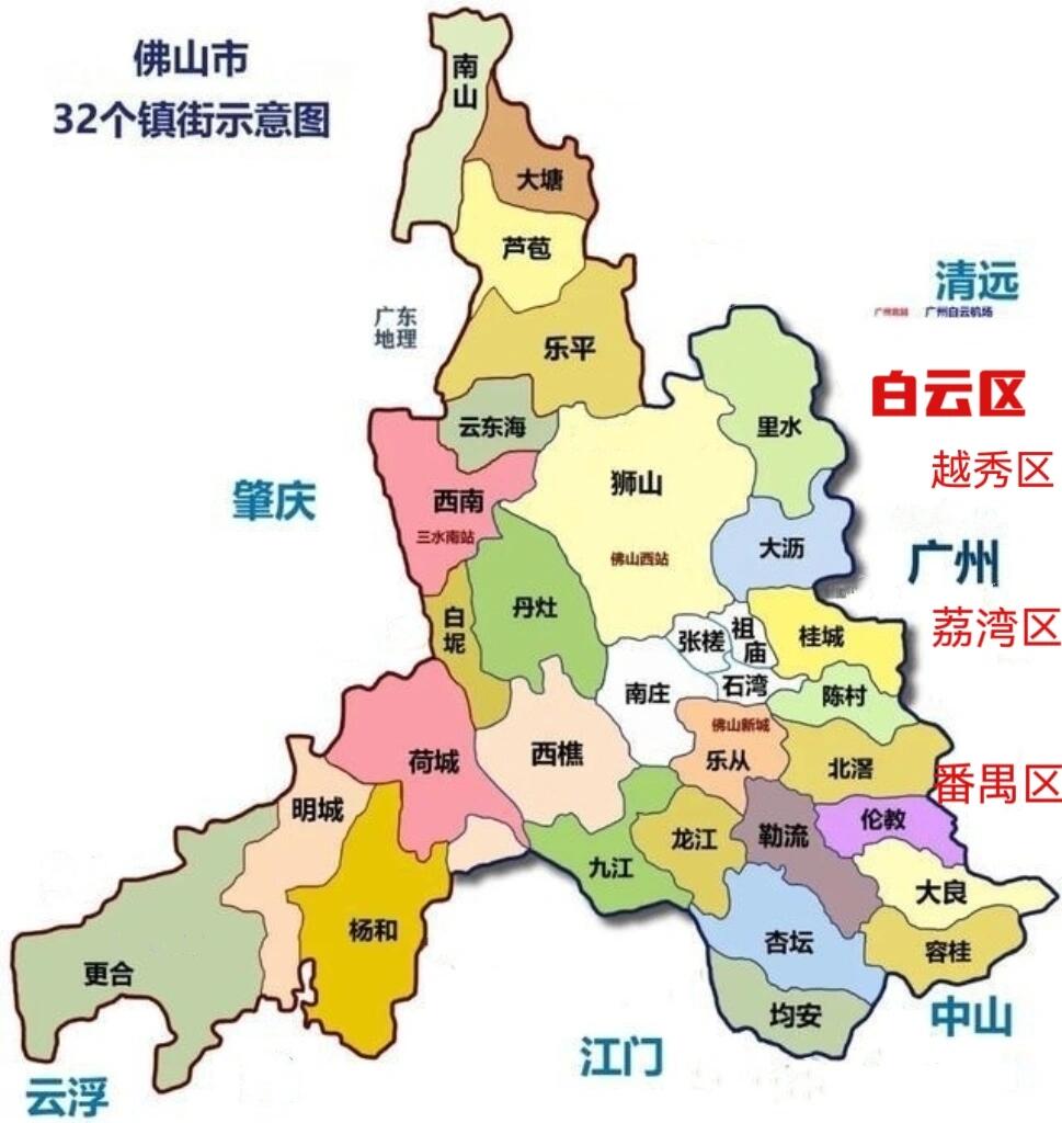 佛山地区地图全图图片