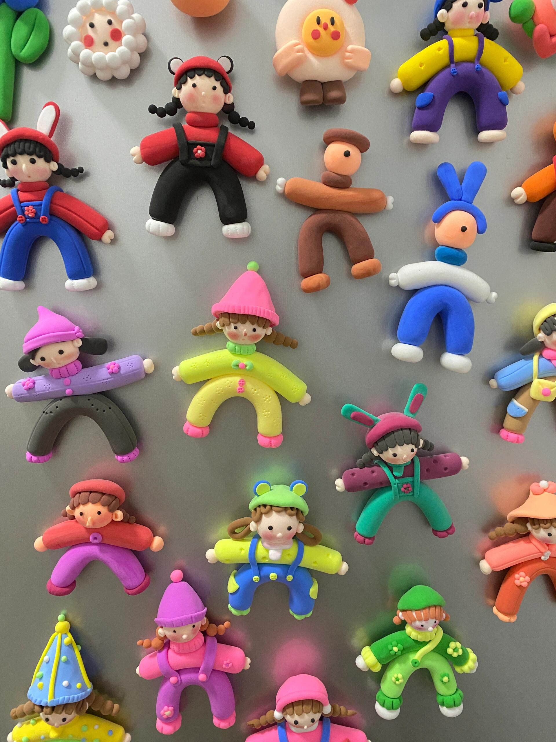 超轻粘土-看小可爱们都上墙啦