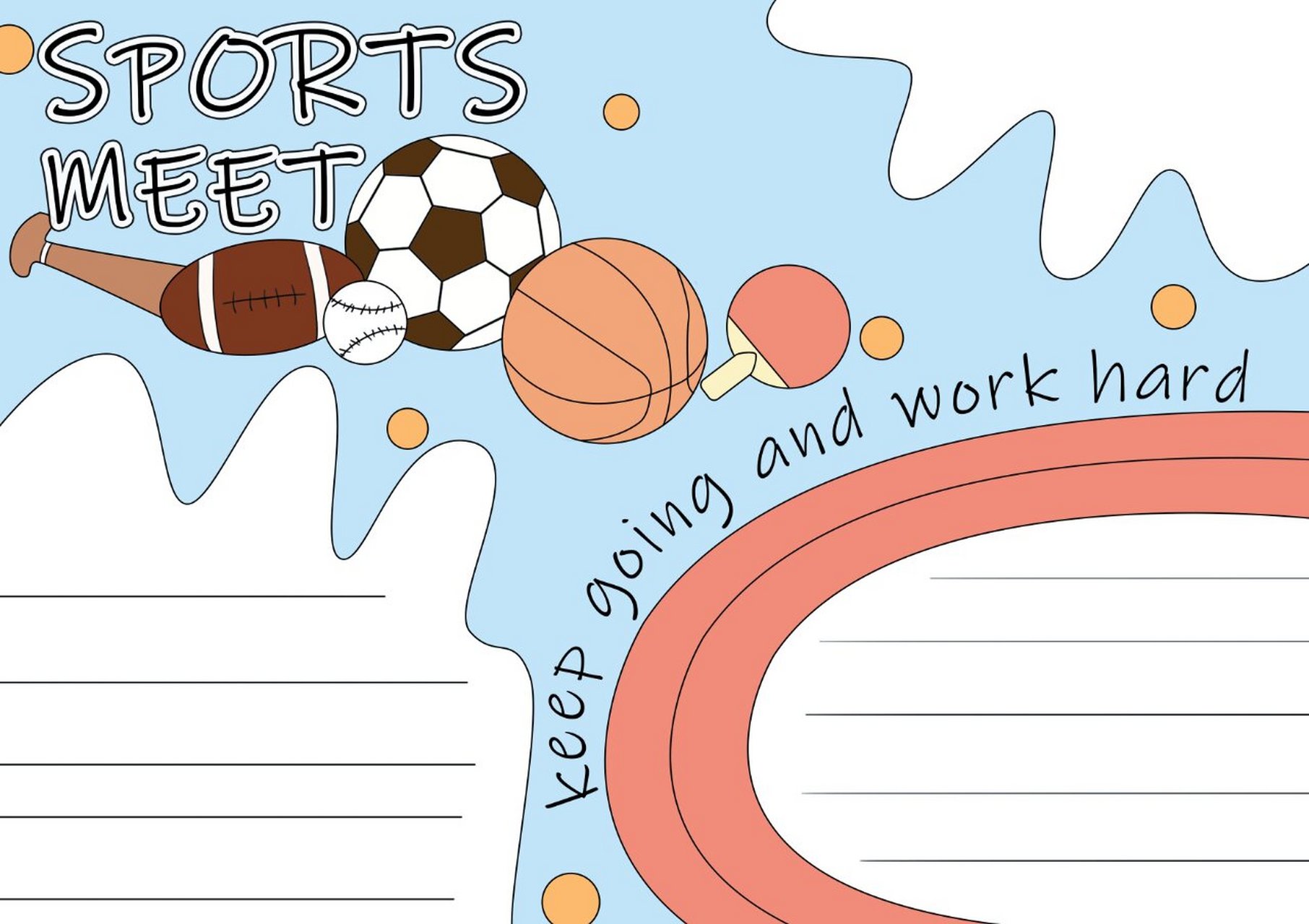 运动会英语手抄报模版 运动会主题英语手抄报原稿 附线稿