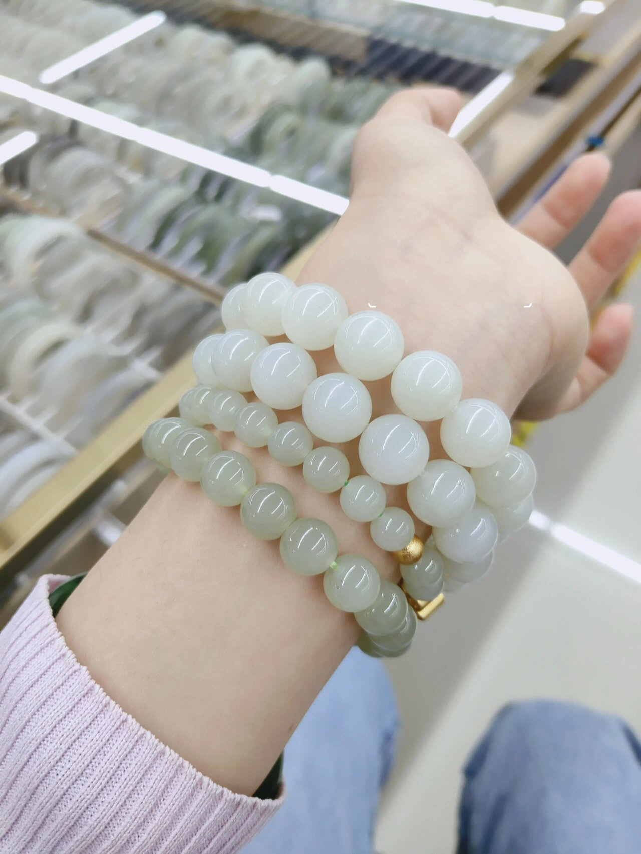 8mm 10mm 12mm晴水串大小对比