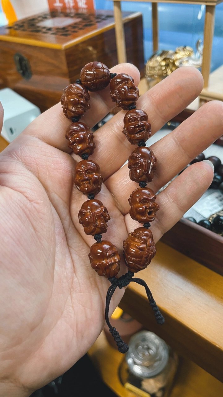 南工殷派十八罗汉小籽1.2老核 舟山核雕名家纯手工