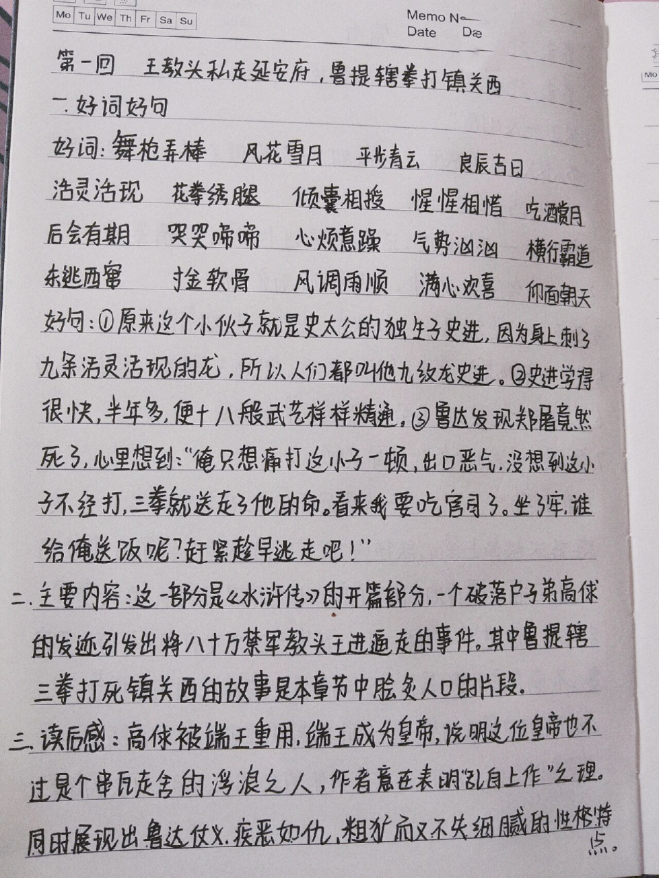 《水浒传》第一回读书笔记     《水浒传》第一回—王教头私走延安府