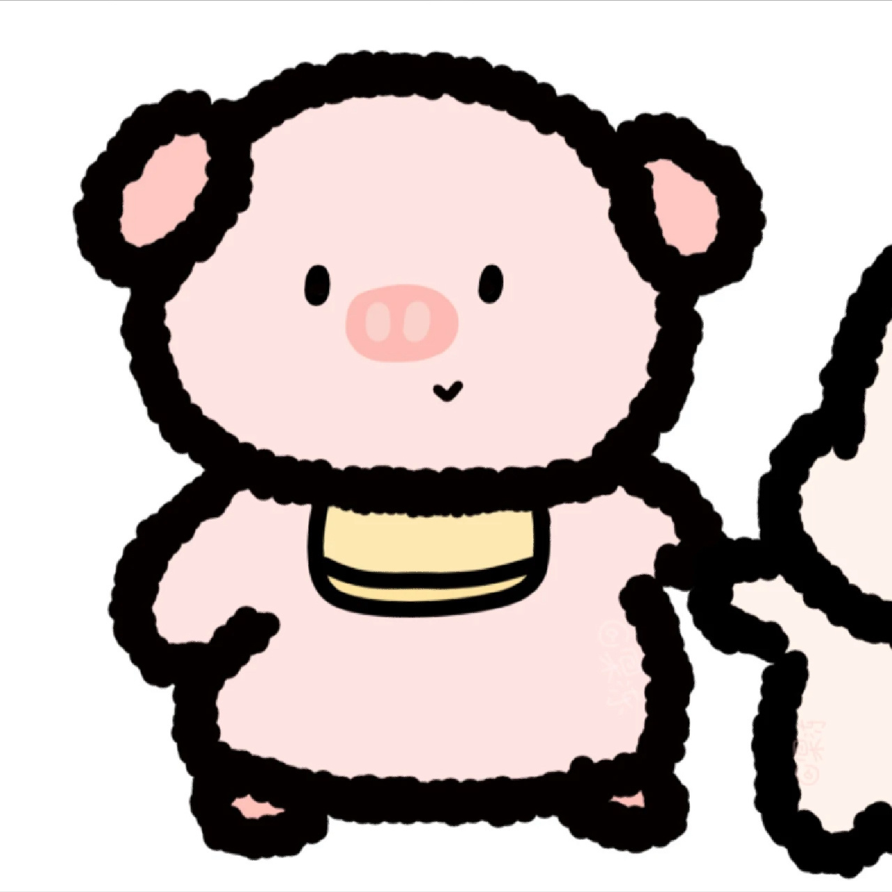 情侣头像 小猪和小兔 图片来源:一只果冻鸭y