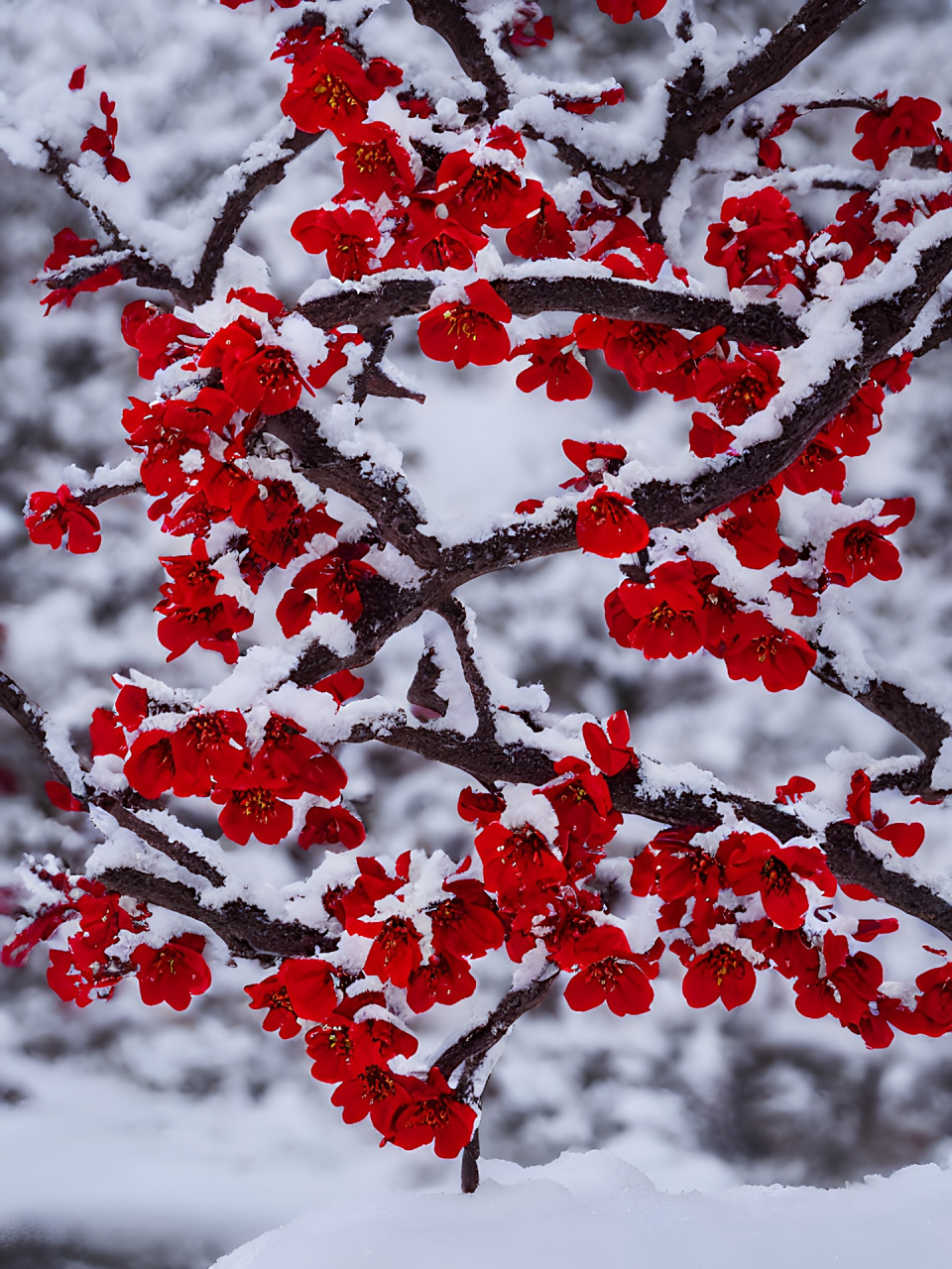 冬天的梅花 这样色的花你喜欢吗