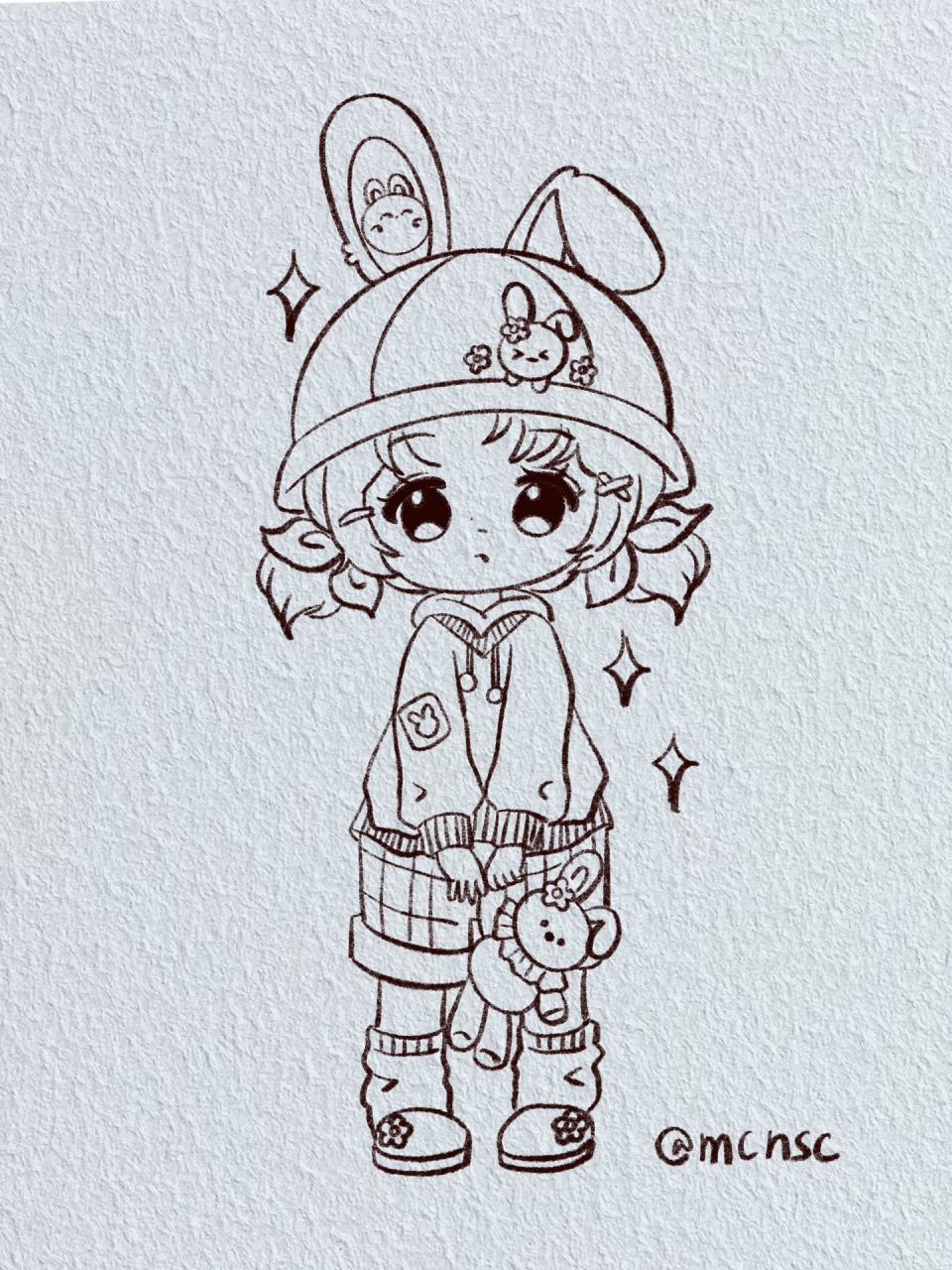 折耳妹妹/简笔画教程 好几个粉丝投稿折耳妹 再不画就不礼貌了哈哈