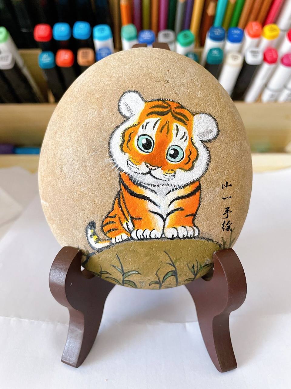 石头画小老虎