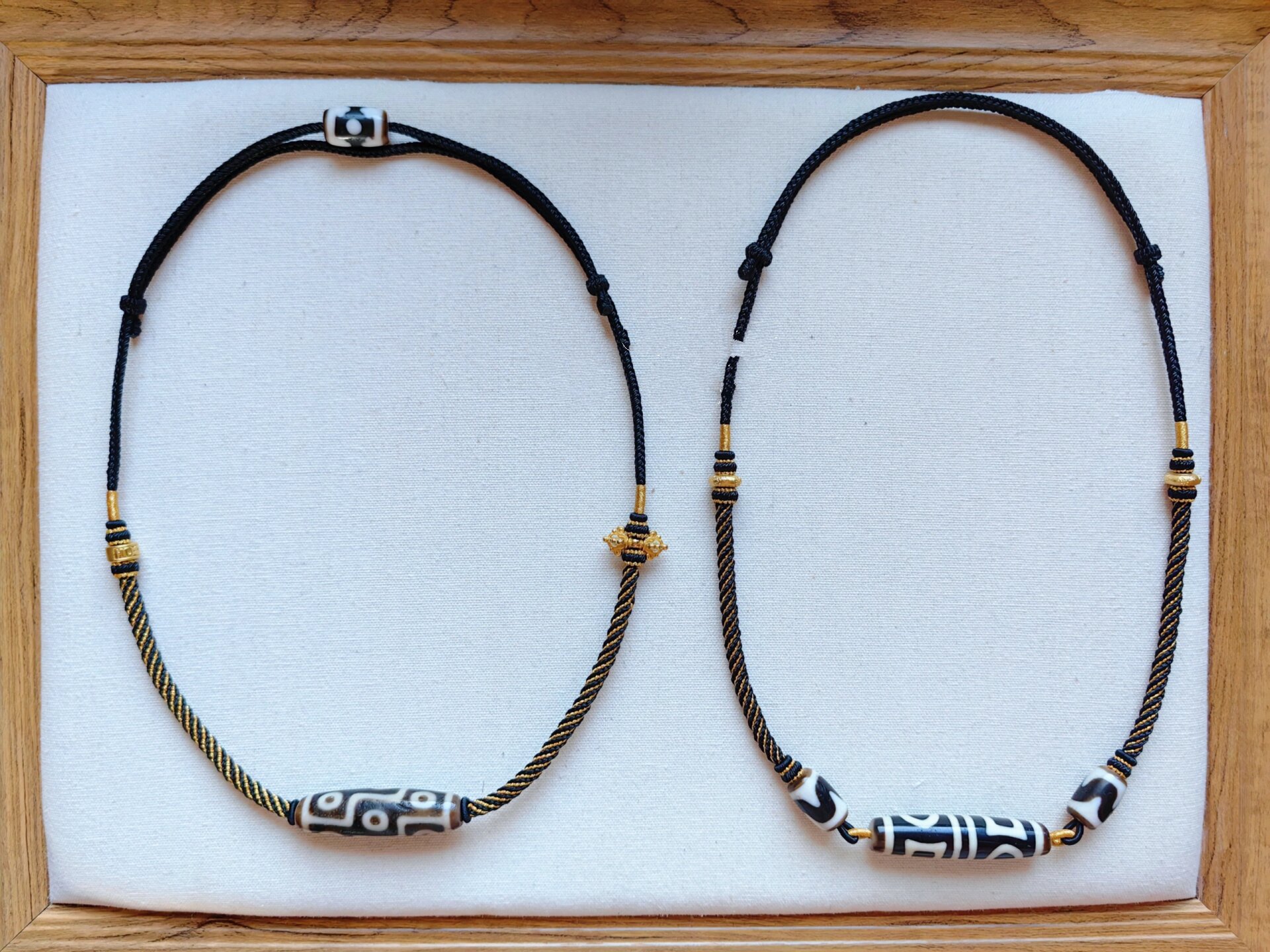 手工编绳男士天珠挂绳项链绳       顾客邮寄天珠和金饰