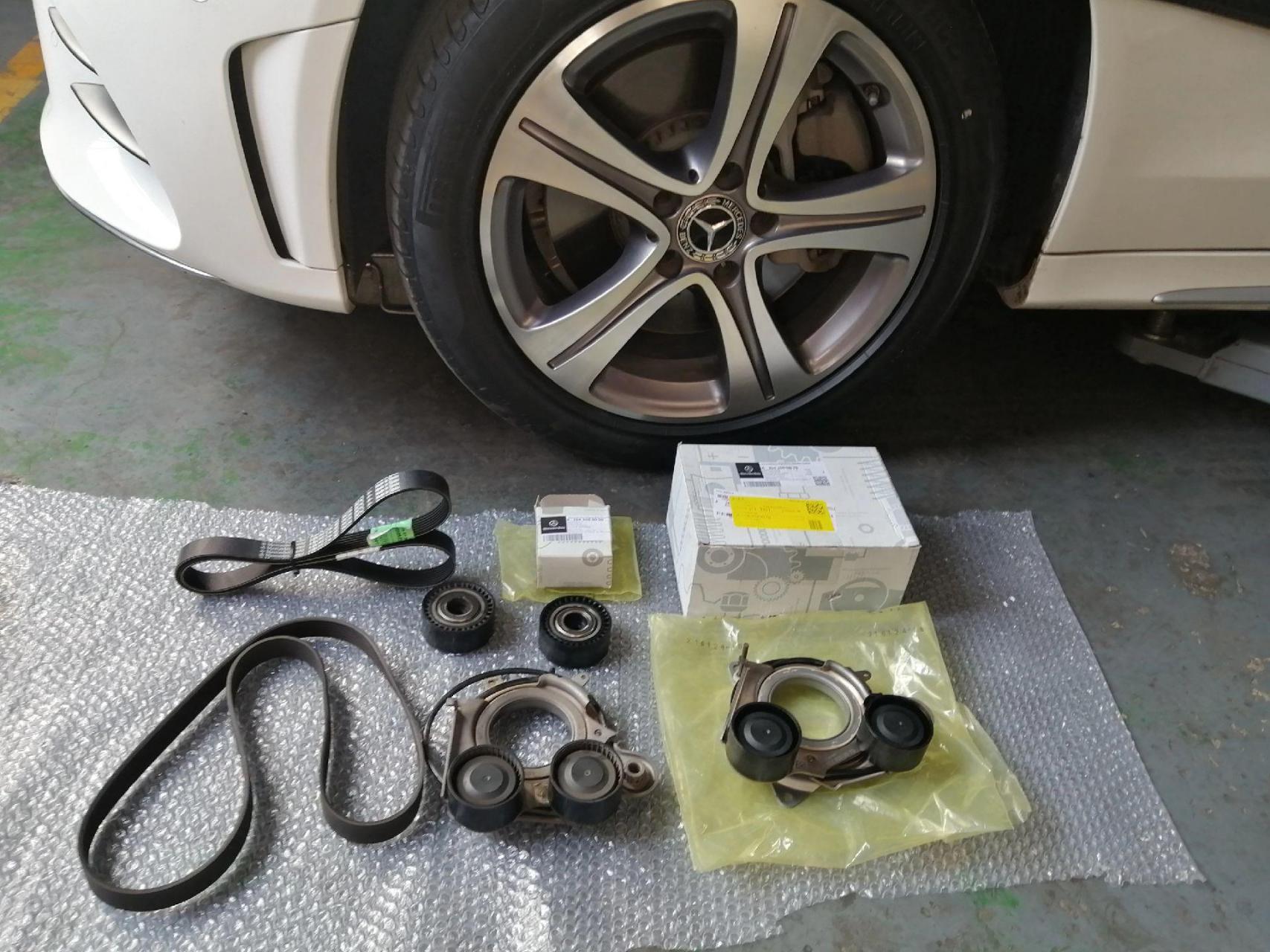 奔驰c260l m264发动机 48伏轻混更换发电机皮带轮套件 晋城德星奔驰