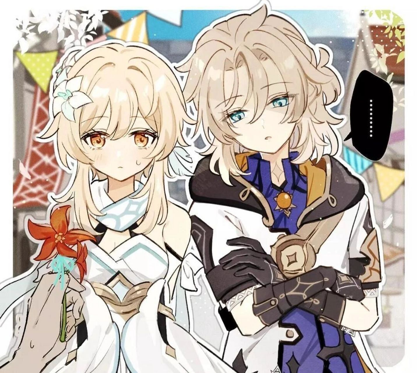 阿贝多:不好意思,荧对风车菊过敏哦!     图片来源于百度,侵权仅删除.