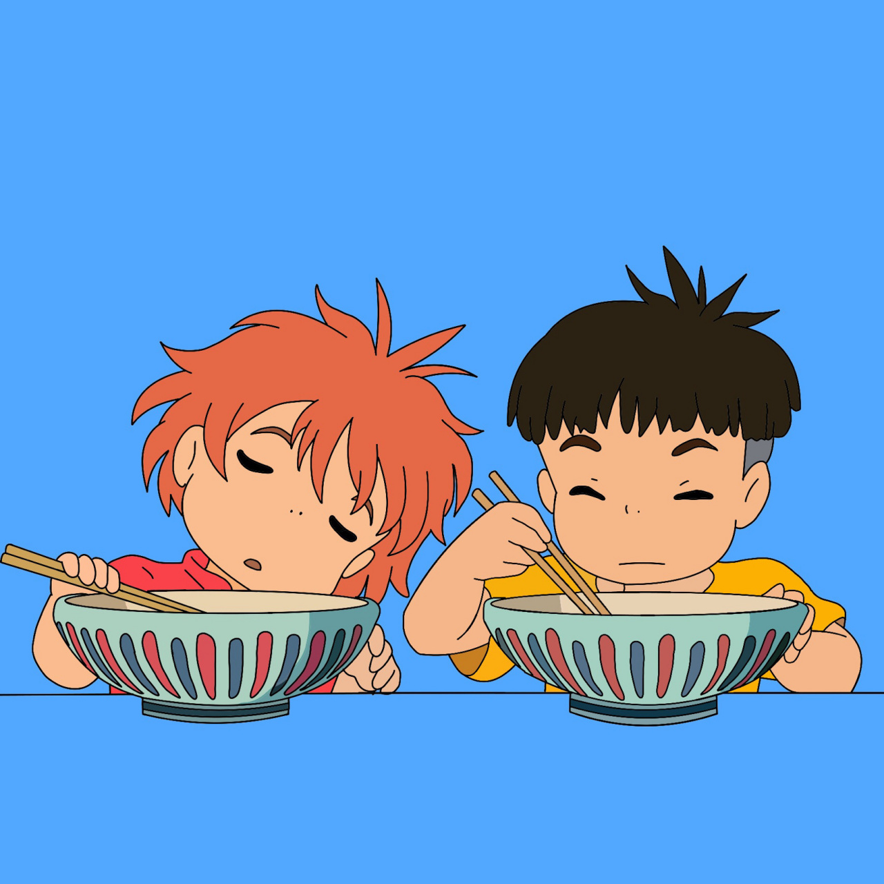 悬崖上的金鱼姬|情侣头像|情侣壁纸 波妞波妞 宗介宗介 有人喜欢嘛