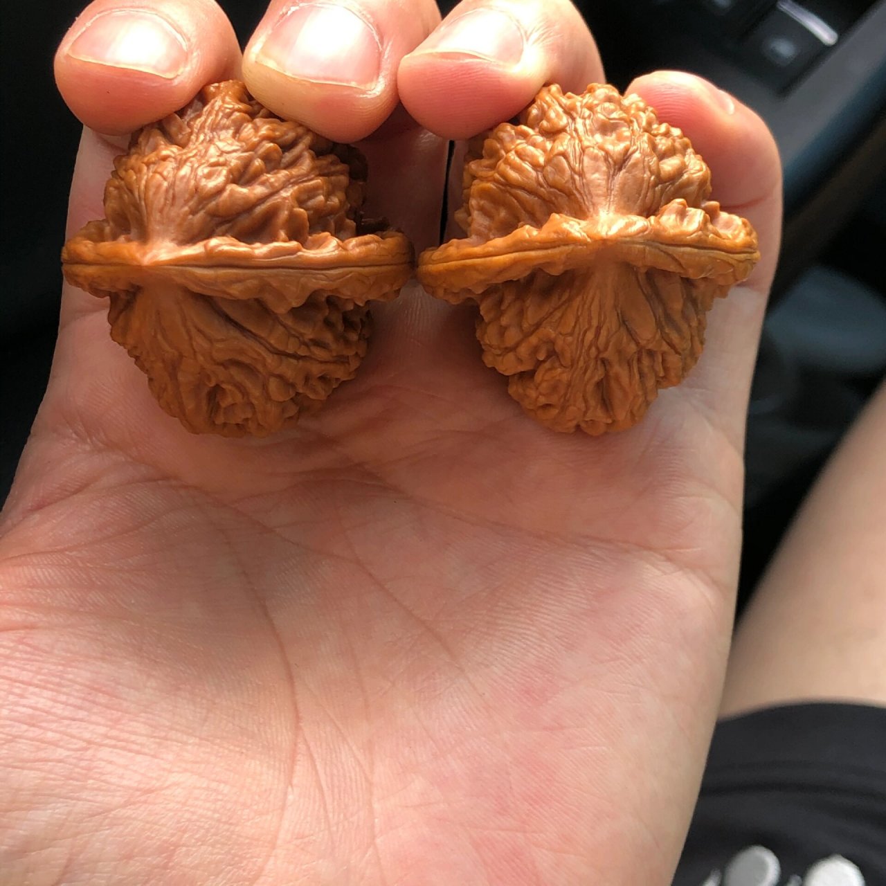 野生大红袍文玩核桃38mm精对儿 野生小众大红袍!