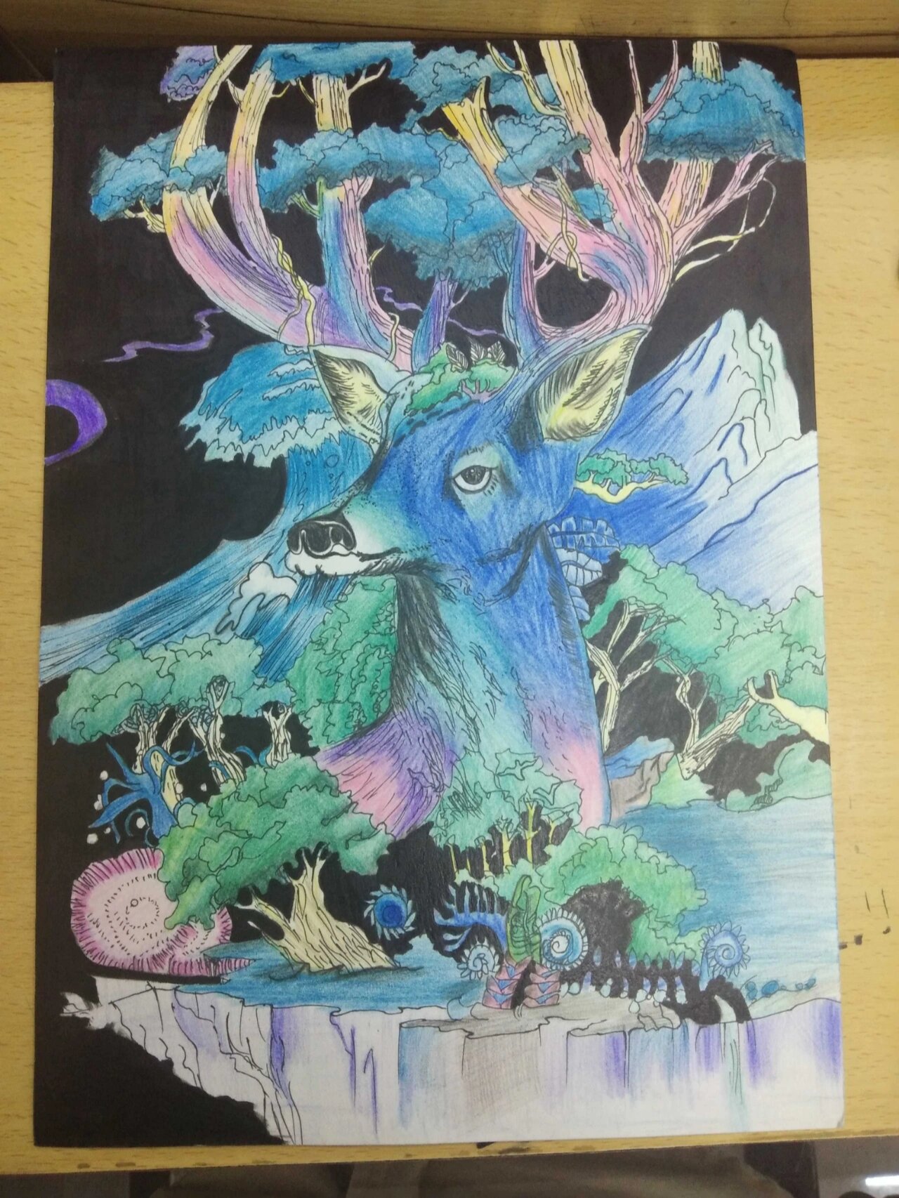 一只超级难画的鹿