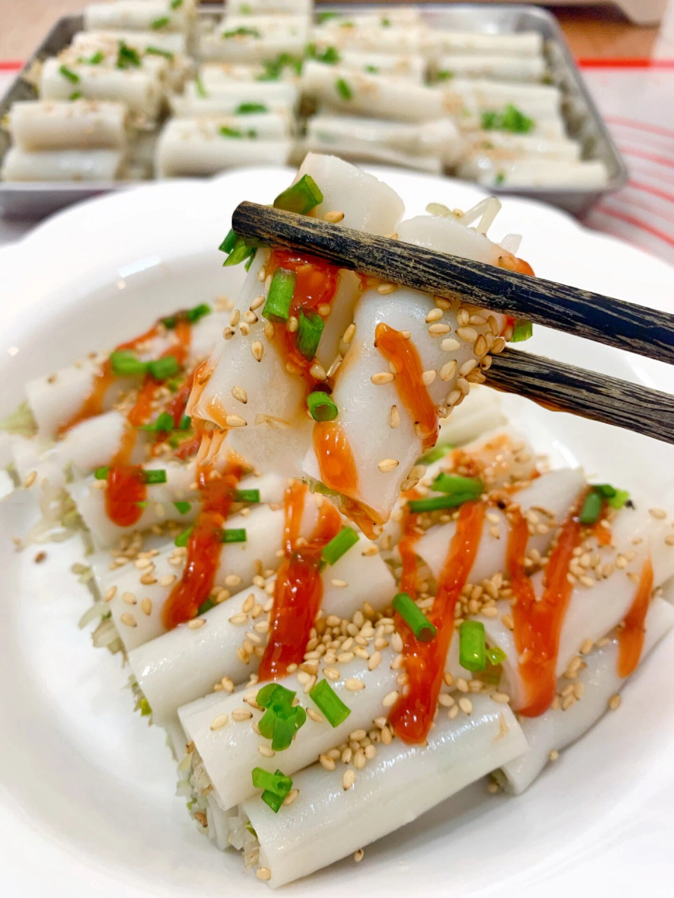 附上粉皮制作方法,猪肠碌,卷粉一次就成功!