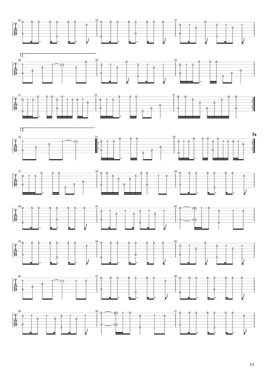 《起风了》吉他指弹谱