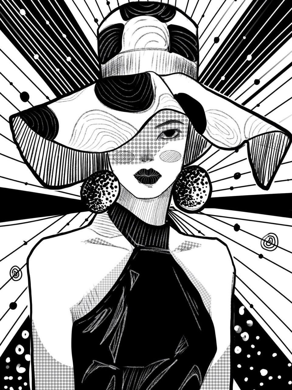 点,线,面构成/黑白装饰画  点线面构成,找了参考,感觉画这种很解压,就