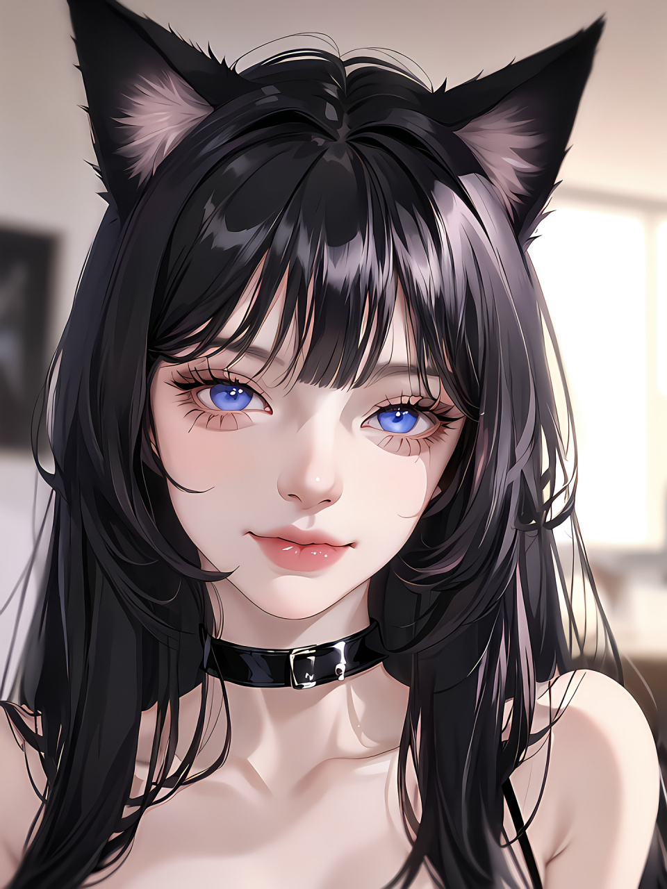 猫女第一期,蓝瞳黑发猫女 我很期待有人能cos一下这个妆容,每张图都很