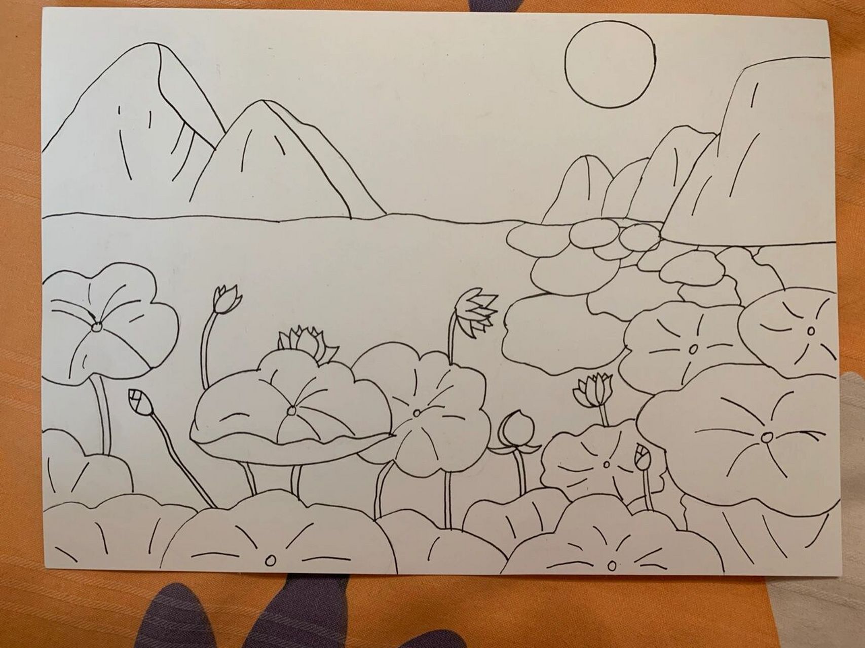 诗配画 晓出净慈寺送林子方 大宝画画越发进步了,开始处理明暗,遮挡