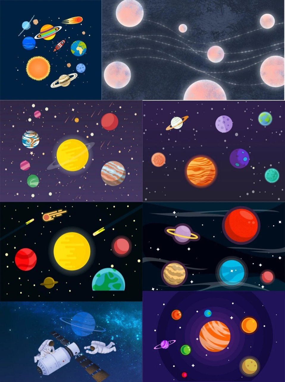 素材|银河插画背景图|脑洞大开 对于银河宇宙,每个人都会有不同的脑洞