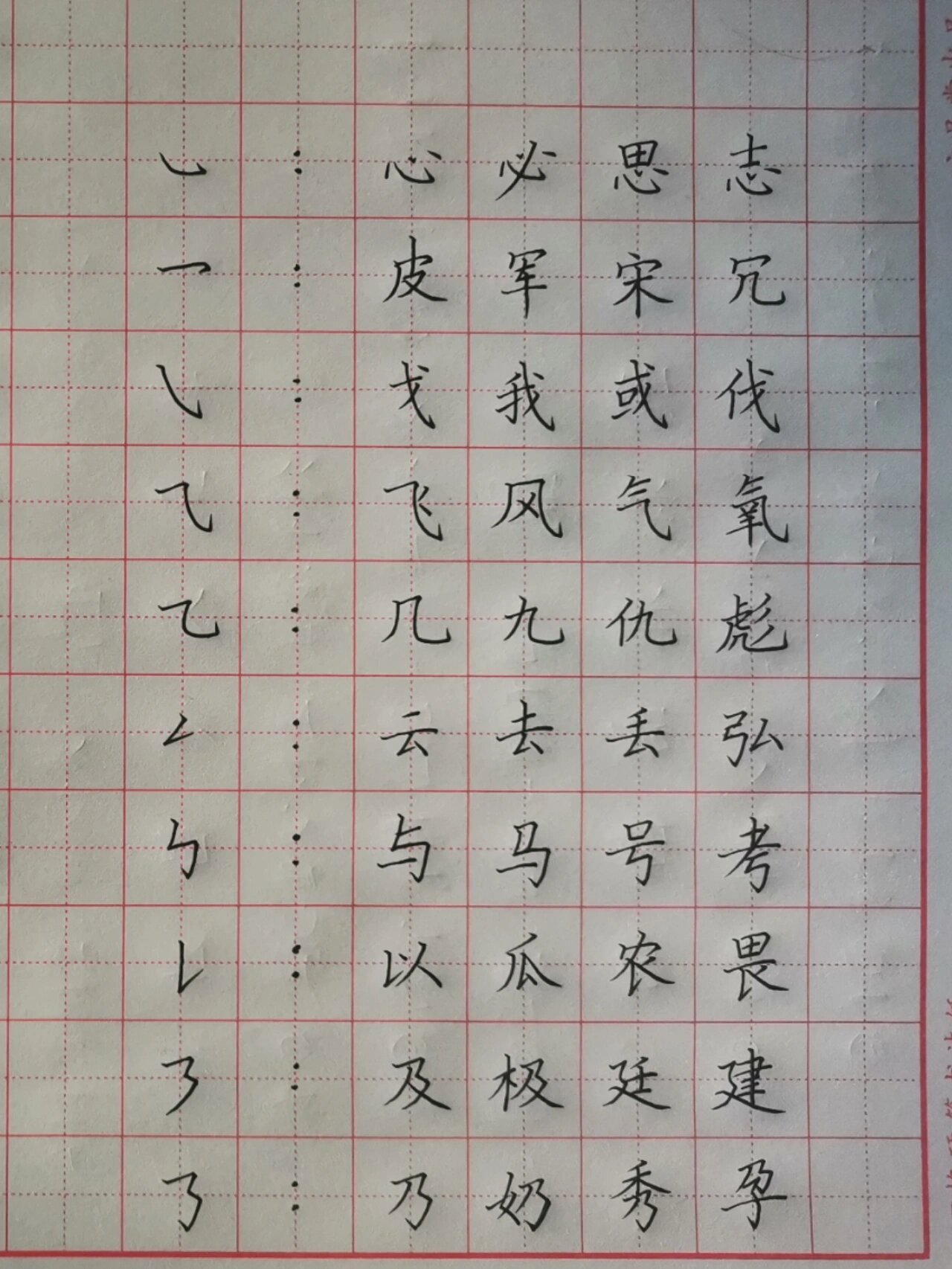 硬笔书法入门必学篇6015 基本笔画 例字