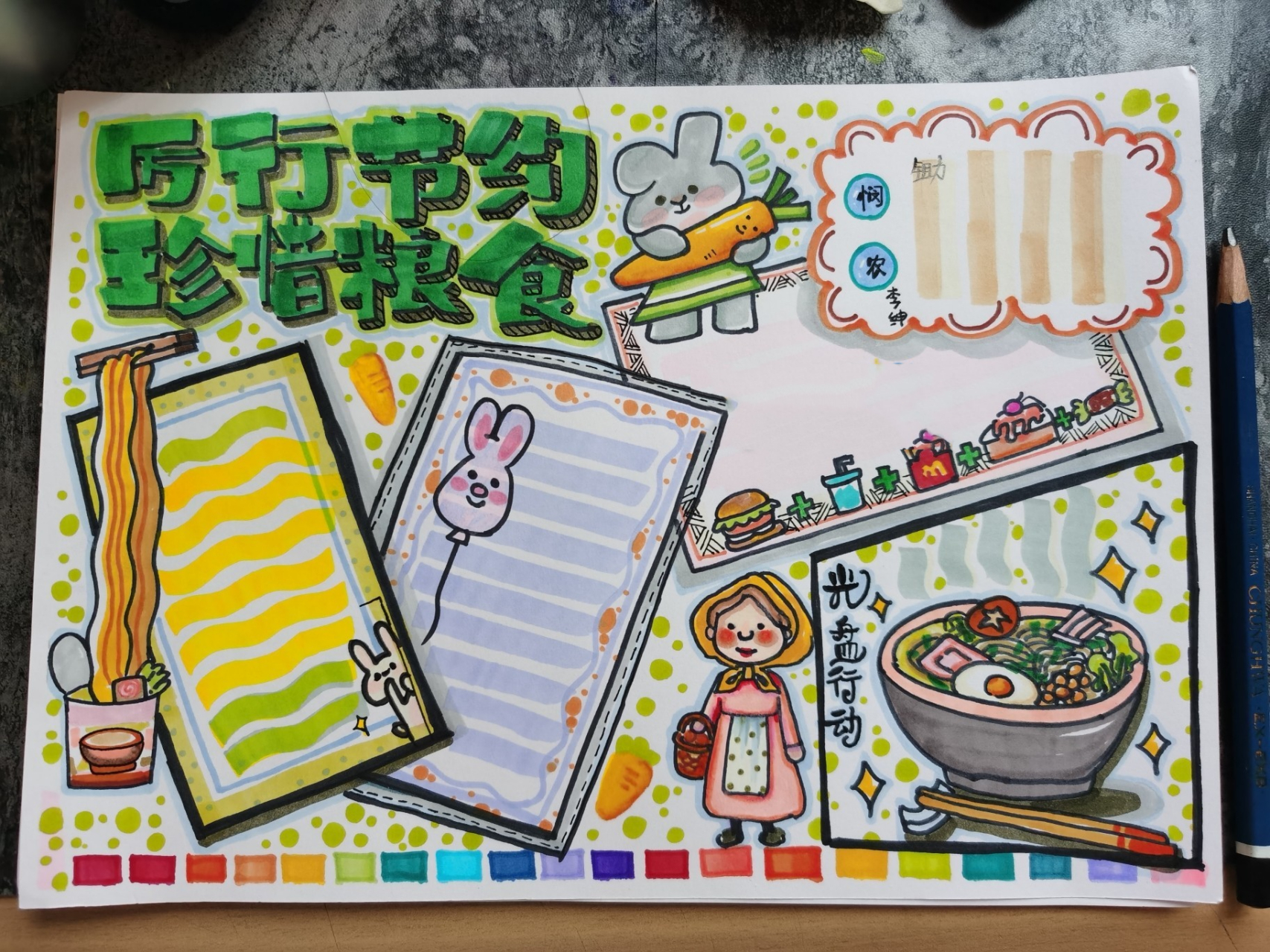 厉行节约珍惜粮食 手抄报 学校手抄报,本周主题:厉行节约珍惜粮食 二