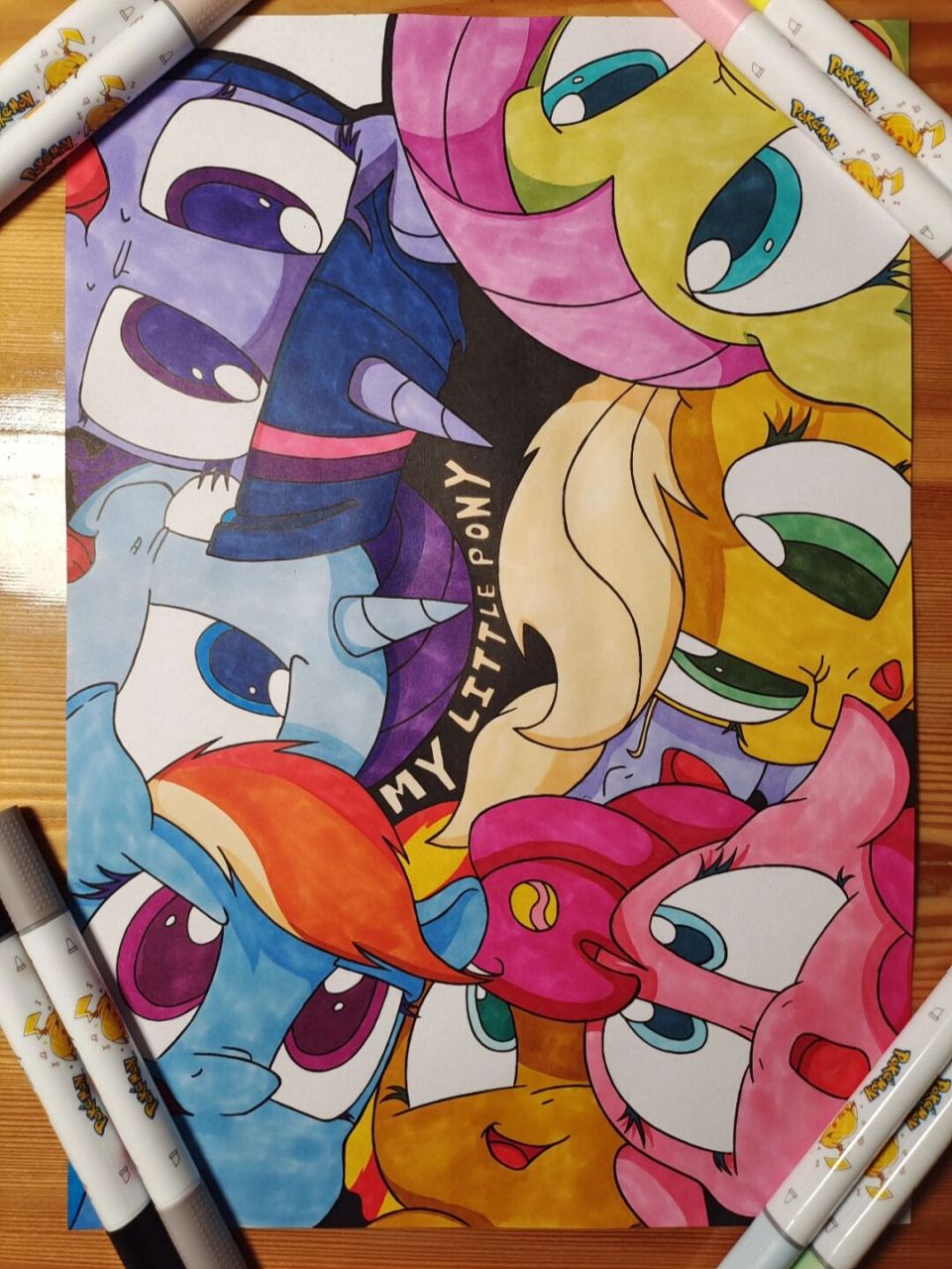 小马宝莉手绘(附原图) #小马宝莉# #马克笔手绘# #手绘# 小马宝莉手绘