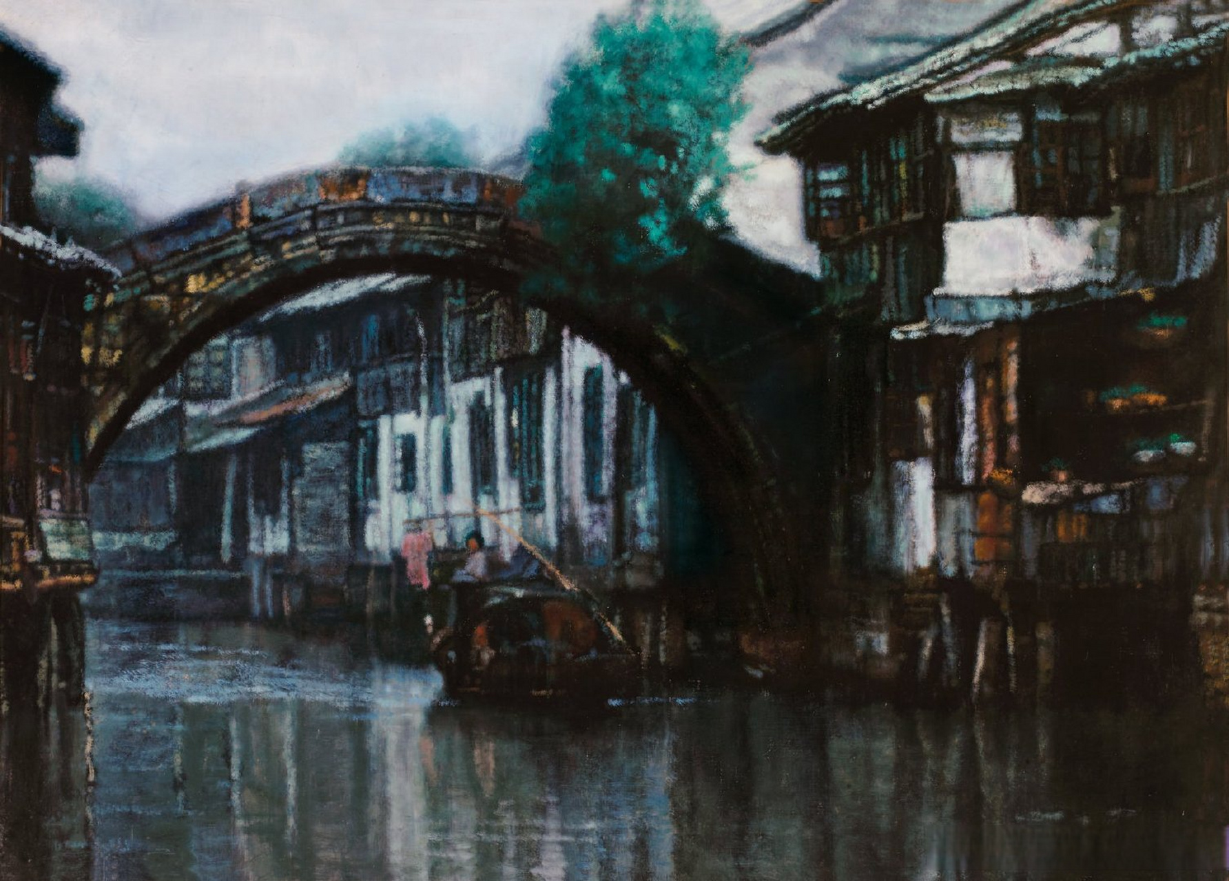 【 陈逸飞笔下的江南水乡 】  #油画# #绘画