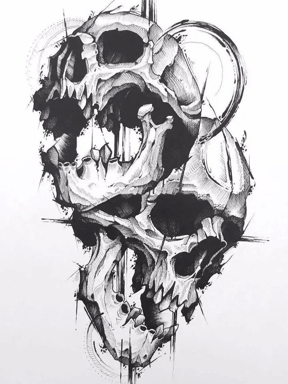 《骷髅头》纹身素材分享 谁又能说,枯萎的心灵和空无一物的骷髅,哪一