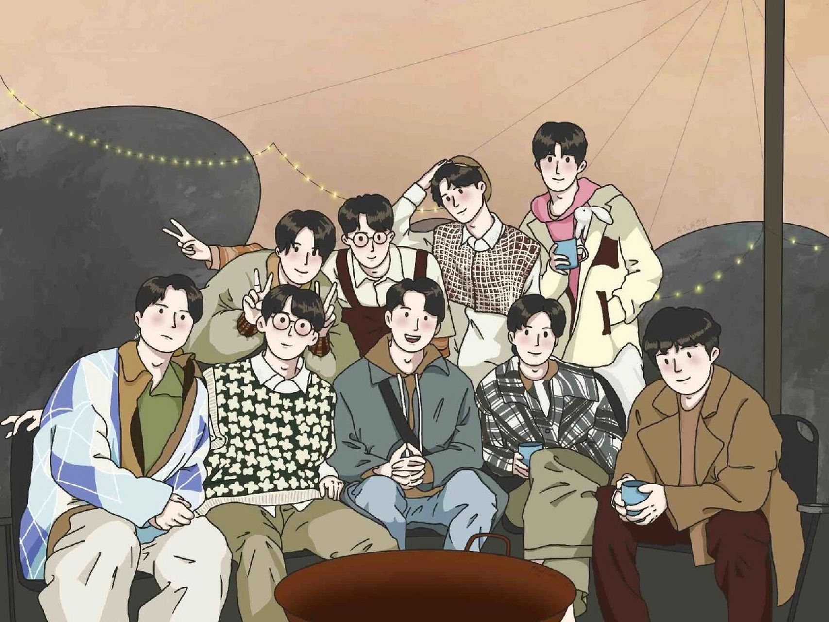 名学ipad壁纸第三弹～南波万的聚会 p1原作小楼菜菜子 p2木木澜 p3,4