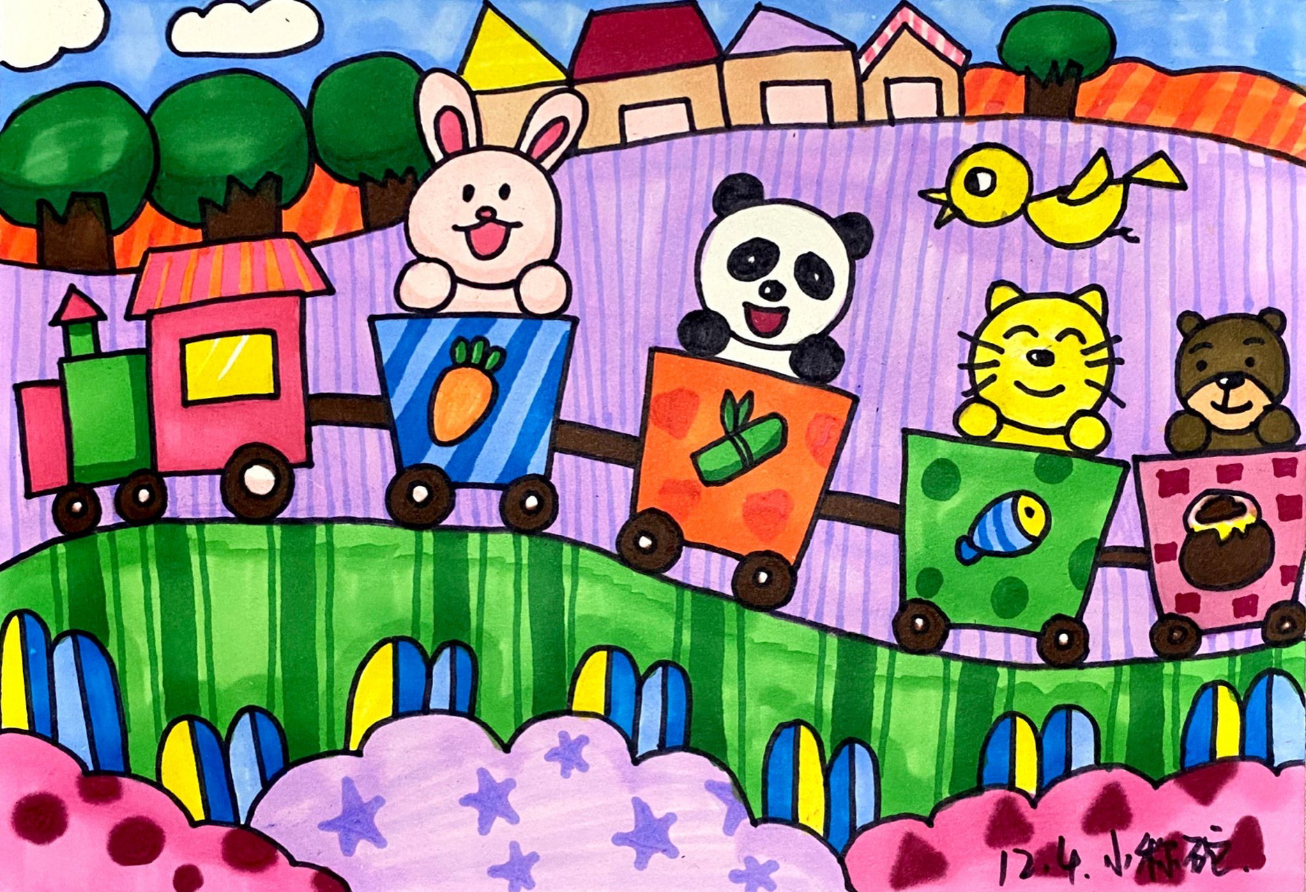 主题画图集|马克笔 |创意画|简笔画|可爱 21566《樱桃小丸子》 3