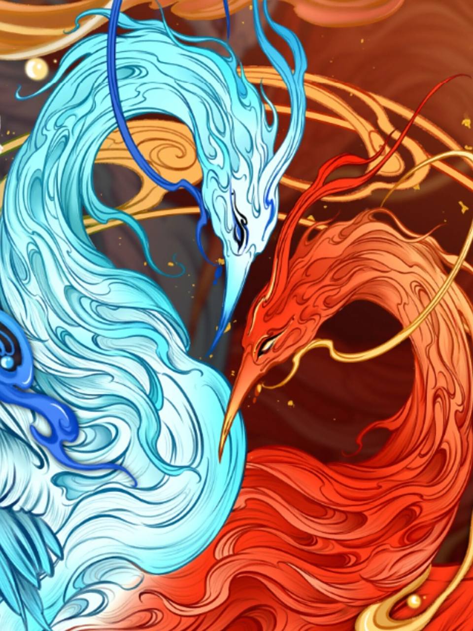 【山海经 比翼鸟】 《山海经·海外南经》记载:"其状如凫,一青一赤,一