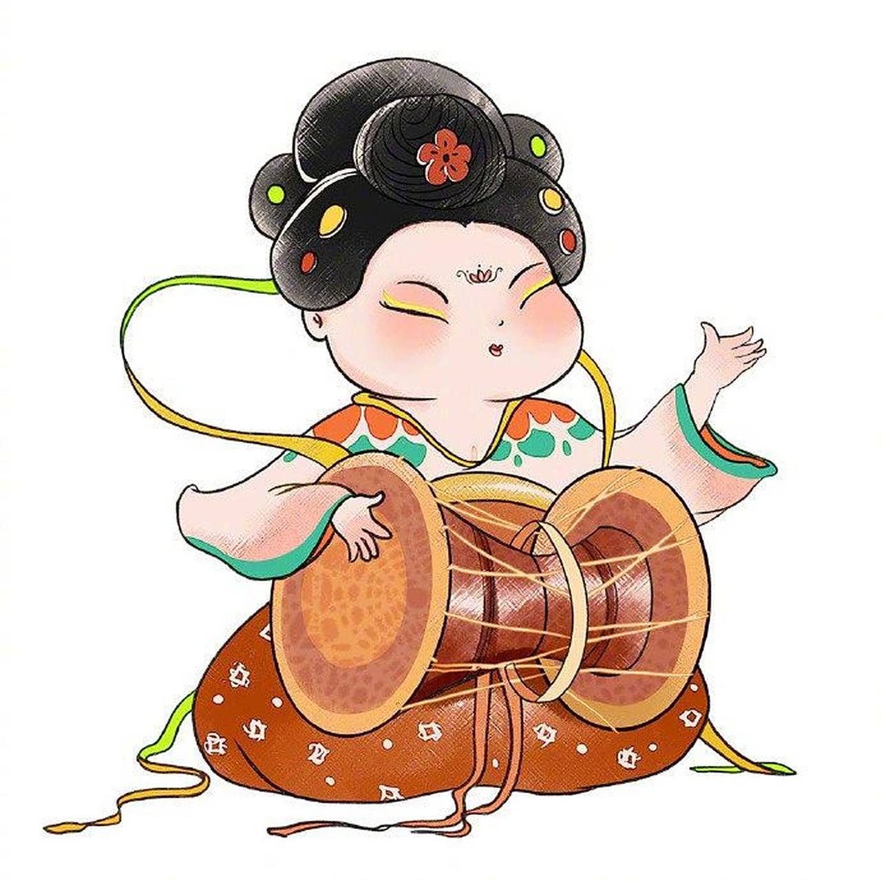 【绘画素材分享】超可爱的q版仕女图～ 可可爱爱 唐朝仕女图素材,刷到