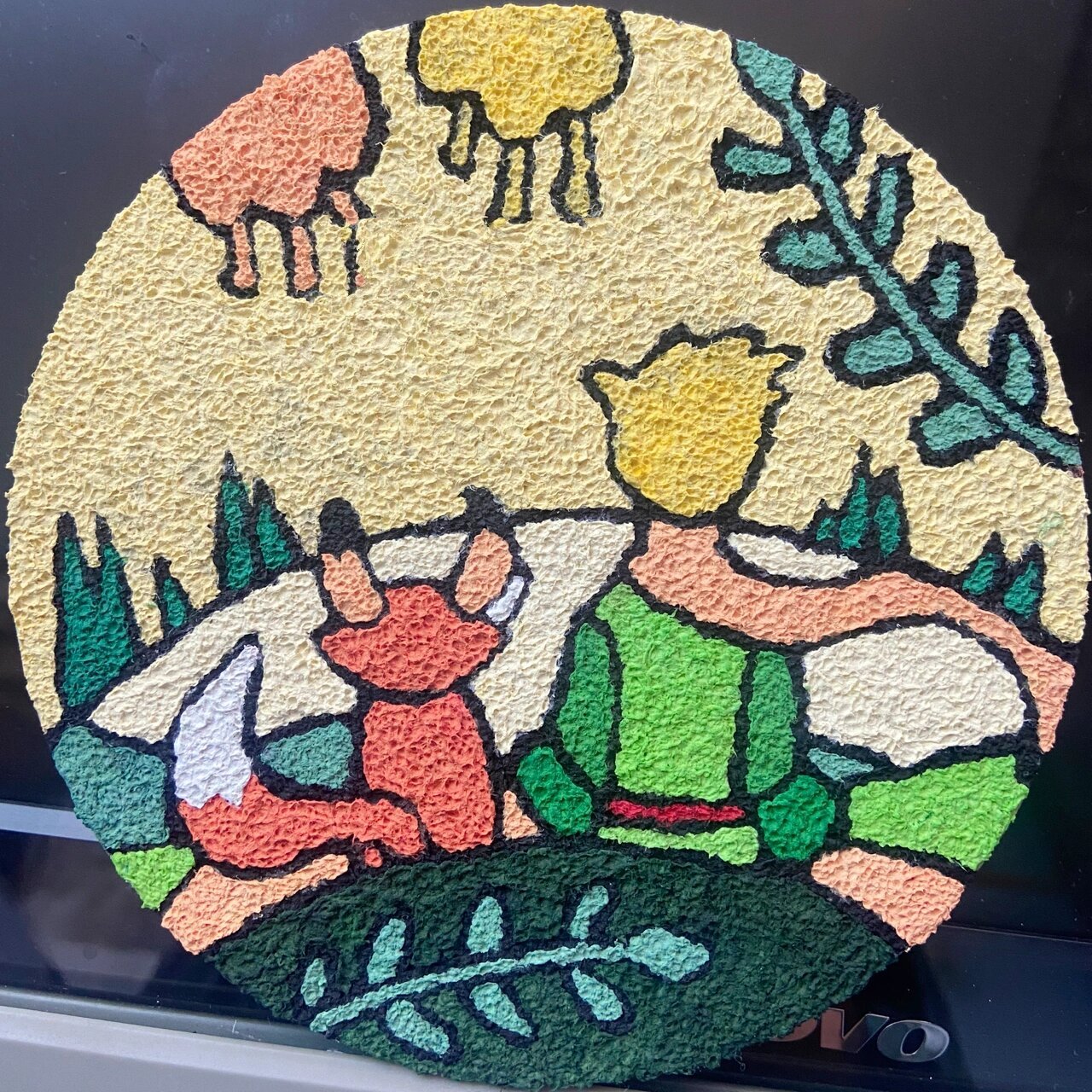 圆形纸浆画