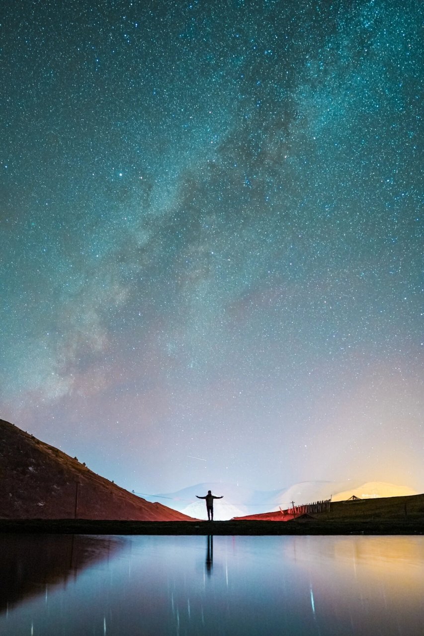 今晚塔公草原实拍 星空真的很美 每人一张星空照 