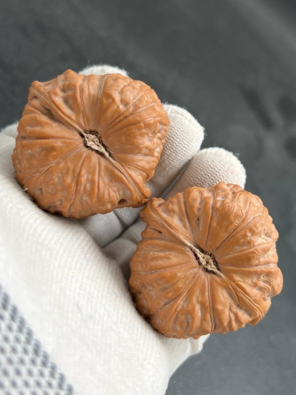 51克平谷南瓜墩墩狮子头文玩核桃 45尺拱桥大凹底极品精配 99见过