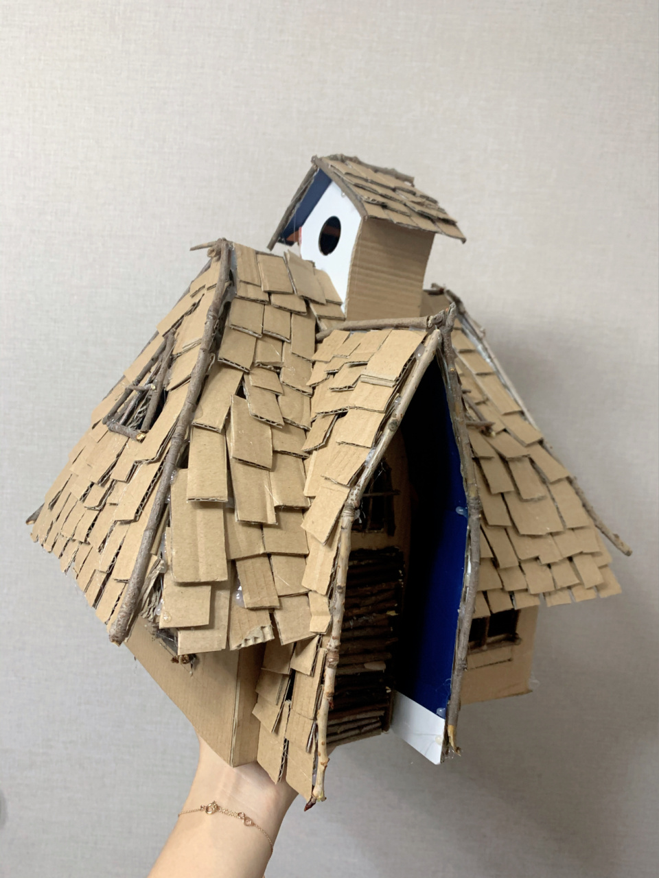 📦纸箱diy房子-森林魔法屋手工制作 学校的作业(用奇妙的几何立体图