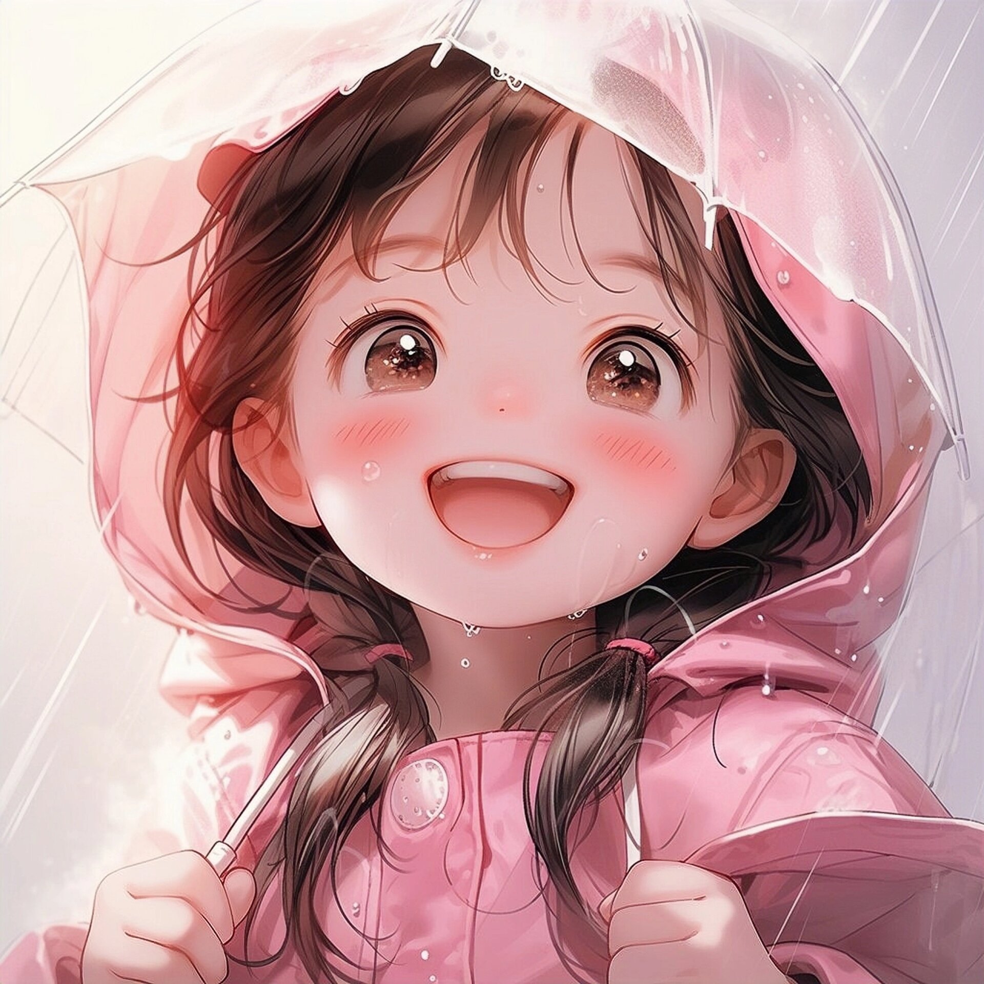 头像|穿雨衣的小女孩头像