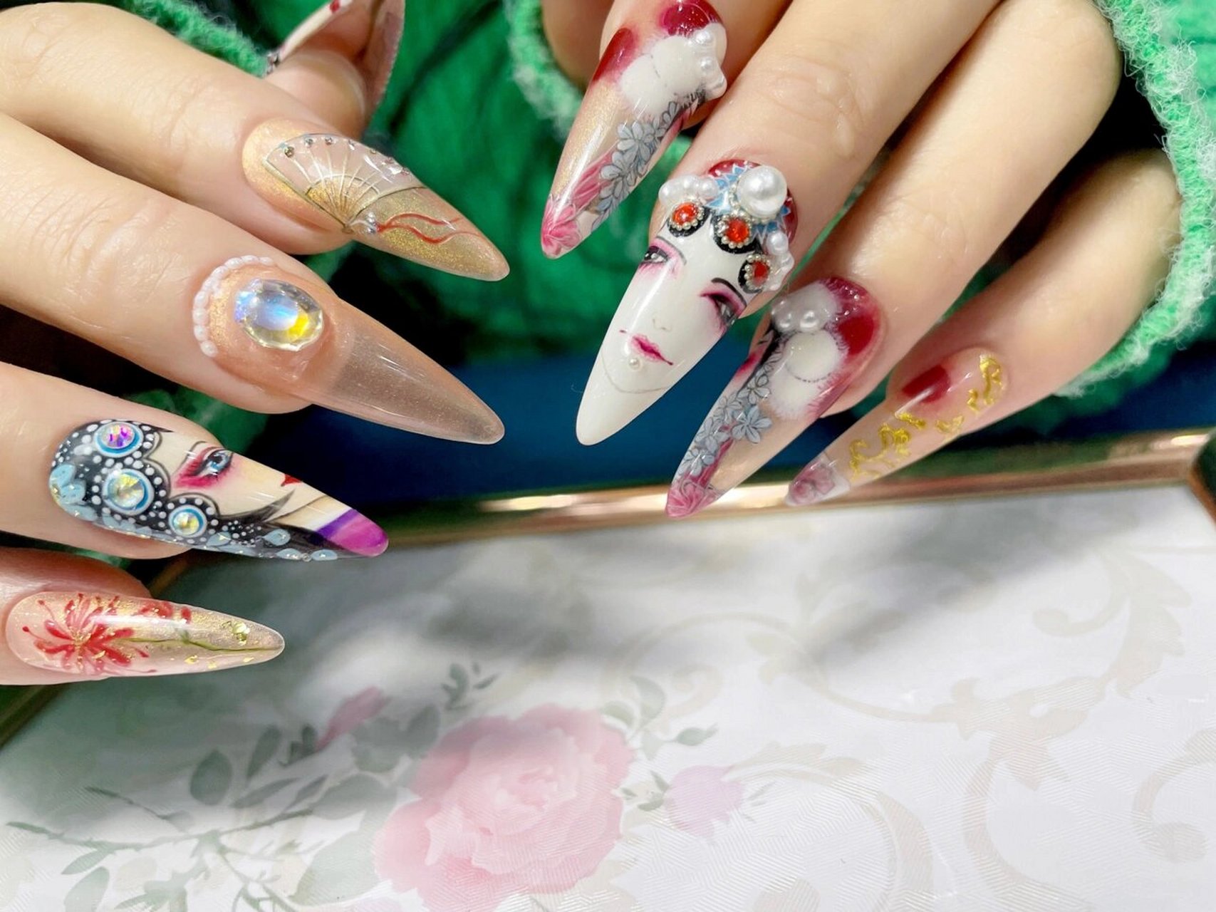 国粹 花旦 脸谱 戏曲 美甲(彩绘) 再见2020,你好2021    过年给自己亲