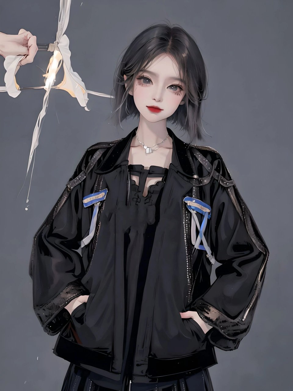 高清头像|短发小姐姐太酷飒了吧