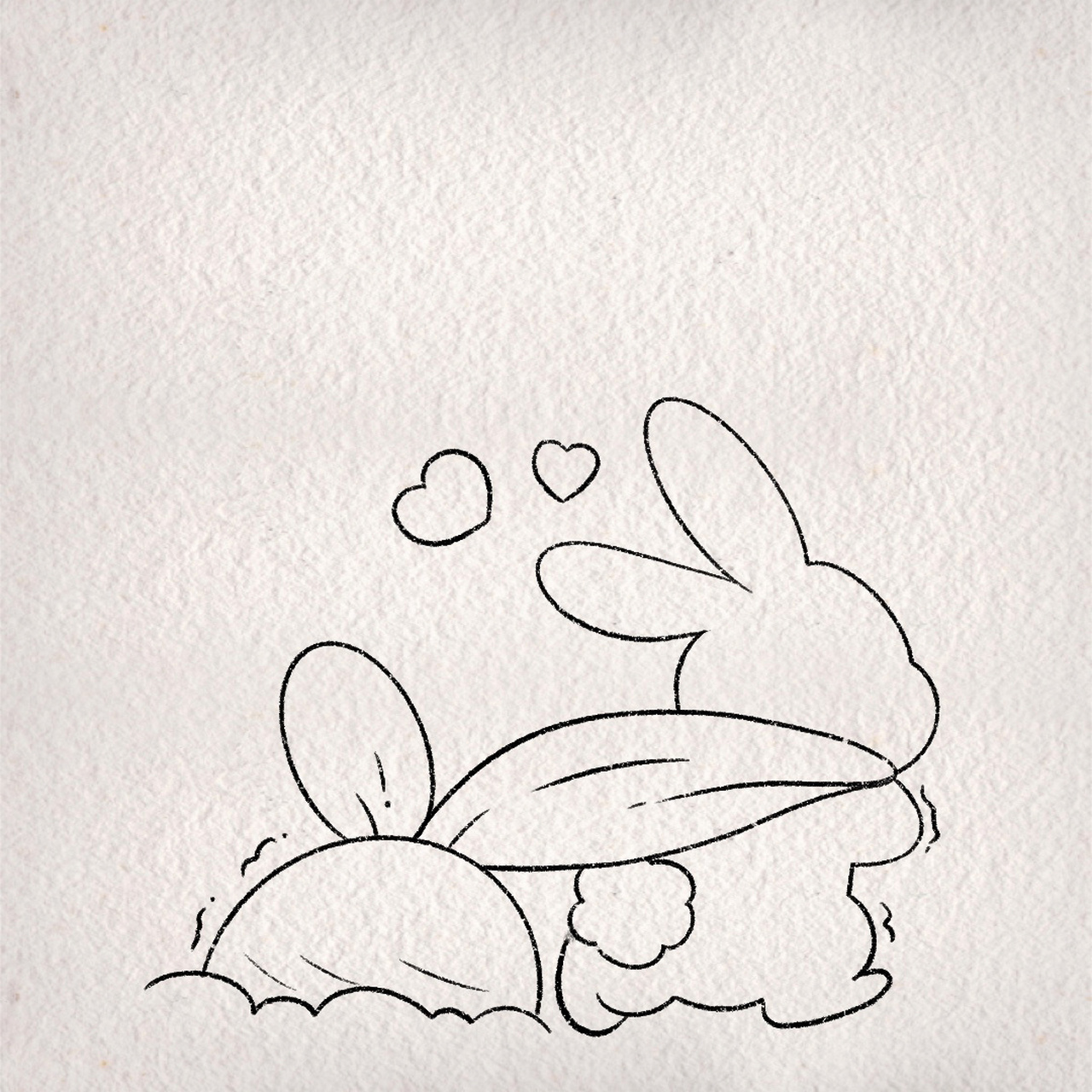 小白兔简笔画 拔萝卜图片