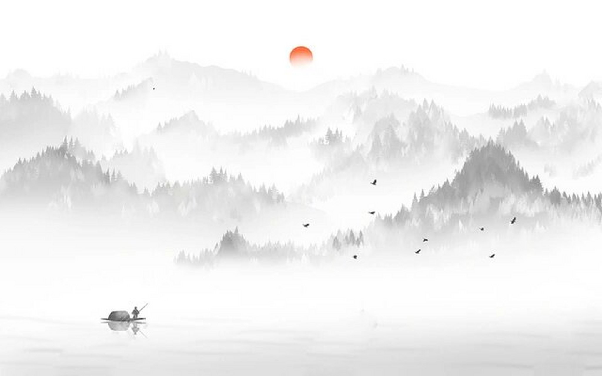 素材分享|古风山水水墨横版背景 宝子们,今天给大家分享一下,古风水墨